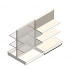 Gondel Tego Ladenregal 1400x1000x470 mm (hxbxt) 3 Ebenen RAL9001 Anbauregal