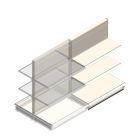 Gondola Tego Ladenregal 1400x1000x370 mm (hxbxt) 3 Ebenen RAL9001 Anbauregal