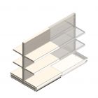 Gondola Tego Ladenregal 1400x1000x470 mm (hxbxt) 3 Ebenen RAL9001 Anfangsregal