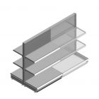 Gondel Tego Ladenregal 1400x1000x470 mm (hxbxt) 3 Ebenen RAL9006 Anfangsregal