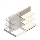 Gondola Tego Ladenregal 1400x1000x570 mm (hxbxt) 3 Ebenen RAL9001 Anbauregal