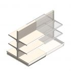 Gondola Tego Ladenregal 1400x1000x570 mm (hxbxt) 3 Ebenen RAL9001 Anfangsregal