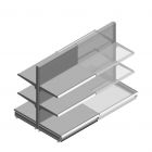 Gondola Tego Ladenregal 1400x1000x570 mm (hxbxt) 3 Ebenen RAL9006 Anfangsregal