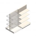 Gondel-Tego-Ladenregal 1800x1000x470 mm (hxbxt) 4 Ebenen RAL9001 Anbauregal