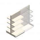 Gondola Tego Ladenregal 1800x1000x470 mm (hxbxt) 4 Ebenen RAL9001 Anfangsregal