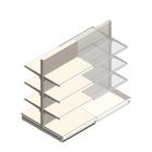 Gondola Tego Ladenregal 1800x1000x570 mm (hxbxt) 4 Ebenen RAL9001 Anfangsregal