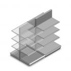 Gondola Tego Ladenregal 1800x1000x570 mm (hxbxt) 4 Ebenen RAL9006 Anbauregal