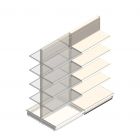 Gondola Tego Ladenregal 2200x1000x470 mm (hxbxt) 5 Ebenen RAL9001 Anbauregal