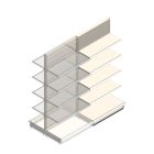 Gondola Tego Ladenregal 2200x1000x370 mm (hxbxt) 5 Ebenen RAL9001 Anbauregal
