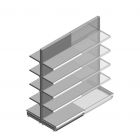 Gondel Tego Ladenregal 2200x1000x470 mm (hxbxt) 5 Ebenen RAL9006 Anfangsregal