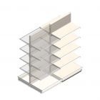 Gondel-Tego-Ladenregal 2200x1000x570 mm (hxbxt) 5 Ebenen RAL9001 Anbauregal