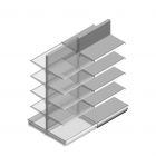 Gondel Tego Ladenregal 2200x1000x570 mm (hxbxt) 5 Ebenen RAL9006 Anbauregal