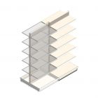 Gondola Tego Ladenregal 2400x1000x470 mm (hxbxt) 6 Ebenen RAL9001 Anbauregal