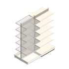 Gondola Tego Ladenregal 2400x1000x470 mm (hxbxt) 6 Ebenen RAL9001 Anbauregal