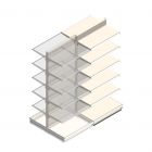 Gondola Tego Ladenregal 2400x1000x570 mm (hxbxt) 6 Ebenen RAL9001 Anbauregal