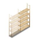 Holz-Fachbodenregal BT Combi 2080x970x280 mm (HxBxT) 5 Ebenen Anbauregal