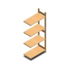 Holz-Fachbodenregal BT Euro 1800x770x400 mm (HxBxT) 4 Ebenen Anbauregal