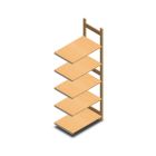 Holz-Fachbodenregal BT Euro 2100x770x500 mm (HxBxT) 5 Ebenen Anbauregal