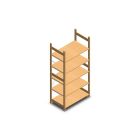 Holz-Fachbodenregal BT Euro 2100x970x600 mm (HxBxT) 5 Ebenen Grundregal