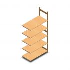 Hölzernes Fachbodenregal BT Euro 2400x1170x600 mm (hxbxt) 5 Ebenen Anbauregal