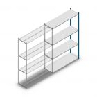 Fachbodenregal Medium Duty 2000x1300x400mm (hxbxt) 4 Ebenen blau Anbauregal