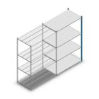 Fachbodenregal Medium Duty 2000x1300x700 mm (HxBxT) 4 Ebenen blau Anbauregal