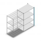 Fachbodenregal Medium Duty 2000x1300x800mm (hxbxt) 4 Ebenen blau Anbauregal