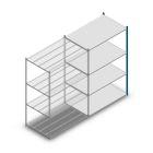 Fachbodenregal Medium Duty 2000x1300x800 mm (HxBxT) 4 Ebenen blau Anbauregal