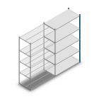 Fachbodenregal Medium Duty 2200x1300x600 mm (HxBxT) 5 Ebenen blau Anbauregal