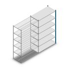 Fachbodenregal Medium Duty 2200x1300x600mm (HxBxT) 6 Ebenen blau Anbauregal