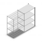 Fachbodenregal Medium Duty 2000x1300x800mm (hxbxt) 4 Ebenen anthrazit Anbauregal