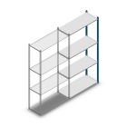 Fachbodenregal Medium Duty 2000x1000x400 mm (HxBxT) 4 Ebenen blau Anbauregal
