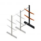 Leichte Kragarmregal doppelseitig 2000x1000x500 mm (hxbxt) 2 Ebenen Anbauregal