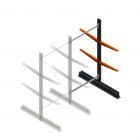 Leichtes Kragarmregal doppelseitig 2000x1000x600 mm (hxbxt) 2 Ebenen Anbauregal