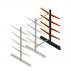 Leichtes Kragarmregal beidseitig 2000x1000x600 mm (hxbxt) 4 Ebenen Anbauregal