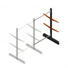 Leichtes Kragarmregal beidseitig 2000x1250x500 mm (hxbxt) 2 Ebenen Anbauregal