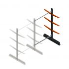 Leichtes Kragarmregal doppelseitig 2000x1250x500 mm (hxbxt) 3 Ebenen Anbauregal