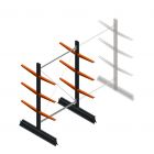 Leichtes Kragarmregal doppelseitig 2000x1250x500 mm (hxbxt) 3 Ebenen Anfangsregal