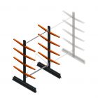 Leichte Kragarmregal doppelseitig 2000x1250x500 mm (hxbxt) 4 Ebenen Anfangsregal