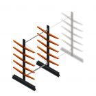 Leichtes Kragarmregal doppelseitig 2000x1250x500 mm (hxbxt) 5 Ebenen Anfangsregal