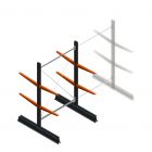 Leichtes Kragarmregal doppelseitig 2000x1250x600 mm (hxbxt) 2 Ebenen Anfangsregal