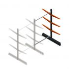 Leichte Kragarmregal doppelseitig 2000x1250x600 mm (hxbxt) 3 Ebenen Anbauregal