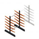 Leichtes Kragarmregal doppelseitig 2000x1250x600 mm (hxbxt) 5 Ebenen Anfangsregal