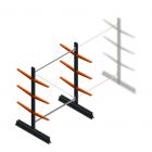 Leichtes Kragarmregal beidseitig 2000x1500x500 mm (hxbxt) 3 Ebenen Anfangsregal