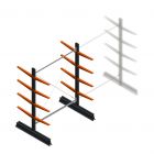 Leichtes Kragarmregal doppelseitig 2000x1500x500 mm (hxbxt) 4 Ebenen Anfangsregal