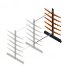 Leichtes Kragarmregal doppelseitig 2000x1500x600 mm (hxbxt) 5 Ebenen Anbauregal