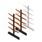 Leichte doppelseitige Kragarmregal 2000x750x500 mm (hxbxt) 4 Ebenen Anfangsregal