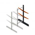 Leichtes doppelseitiges Kragarmregal 2000x750x600 mm (hxbxt) 2 Ebenen Anbauregal