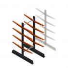 Leichtes Kragarmregal doppelseitig 2000x750x600 mm (hxbxt) 4 Ebenen Anfangsregal