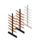 Leichtes Kragarmregal doppelseitig 2500x1000x500 mm (hxbxt) 6 Ebenen Anfangsregal